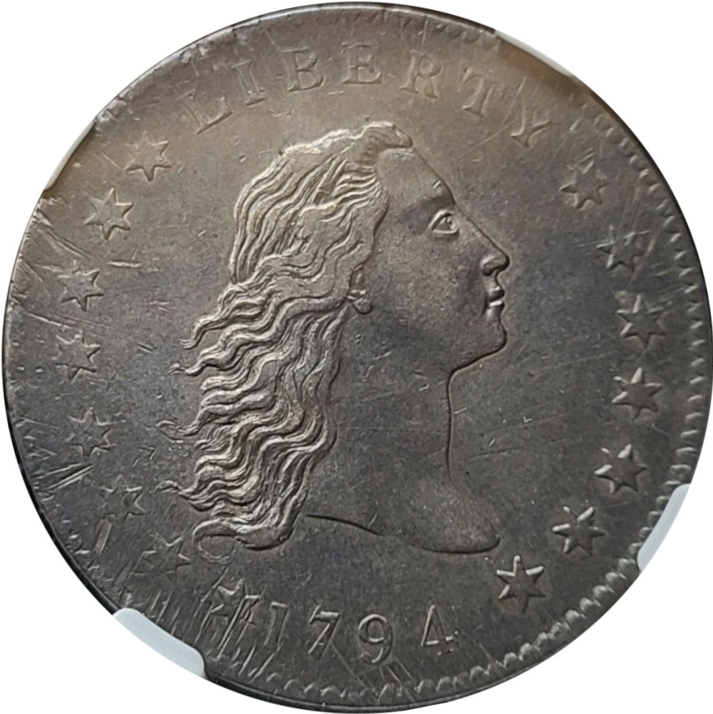 1794 $1 Flowing Hair Silver Dollar BB-1 B-1 NGC XF45