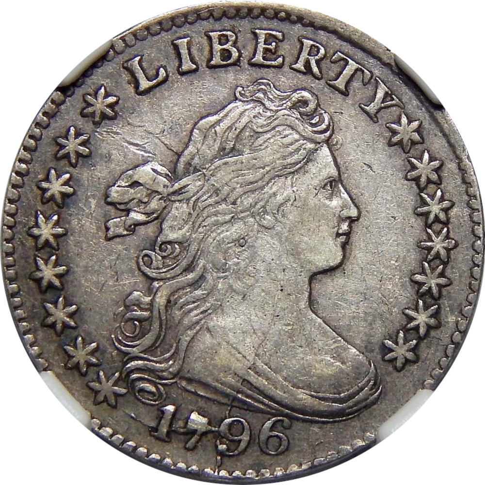 1796 10c Draped Bust Small Eagle Dime JR-6 NGC AU50