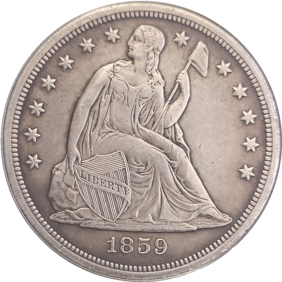 1859-S $1 Liberty Seated Dollar Osburn Cushing-1