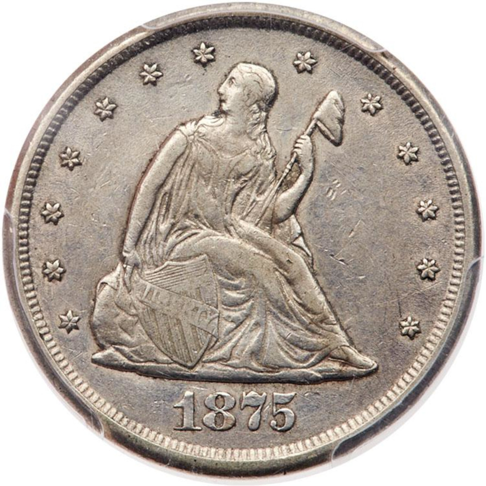 1875-CC 20C Twenty Cent Silver PCGS XF45