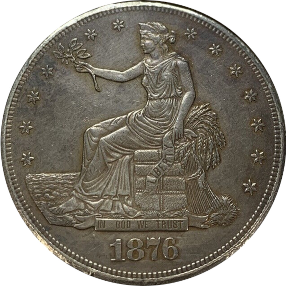 1876-CC T$1 U.S. Trade Silver Dollar Carson City Mint - Nummum Coins