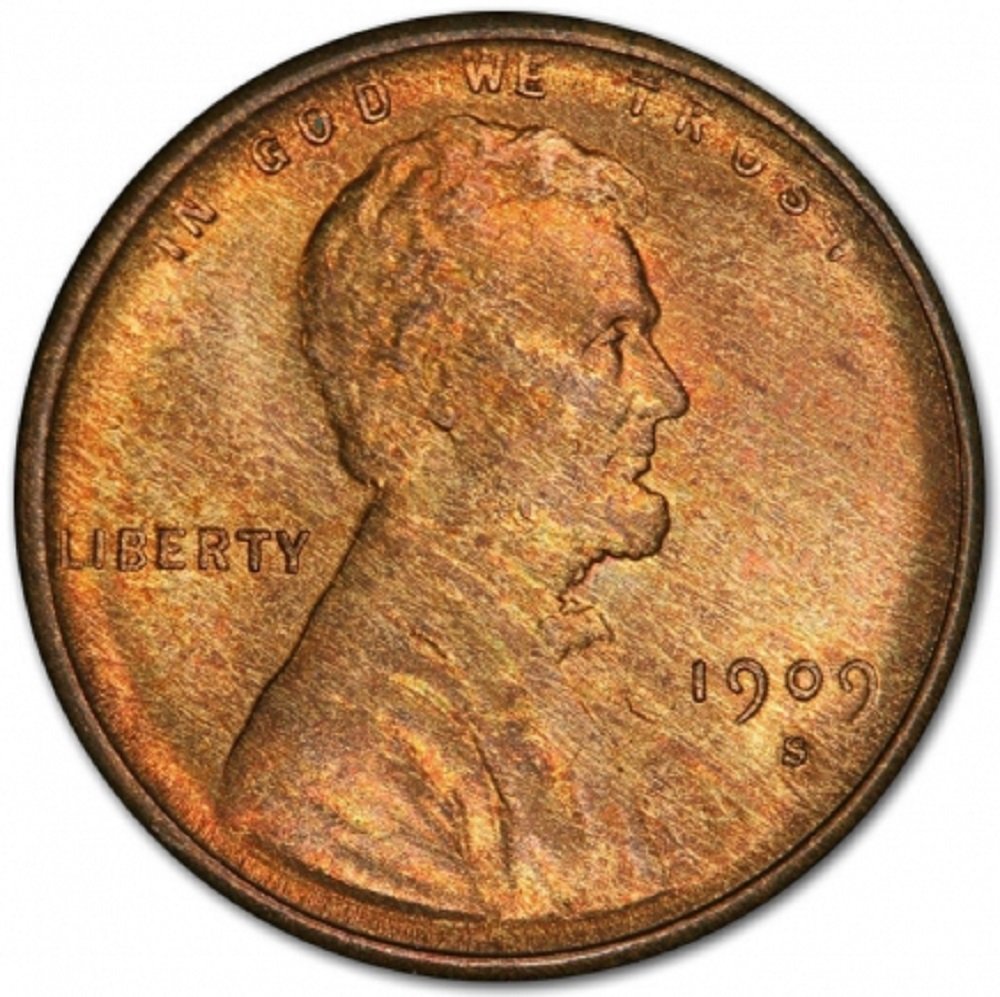 1909-S VDB 1c Lincoln Cent PCGS Gem MS65 Red Brown CAC