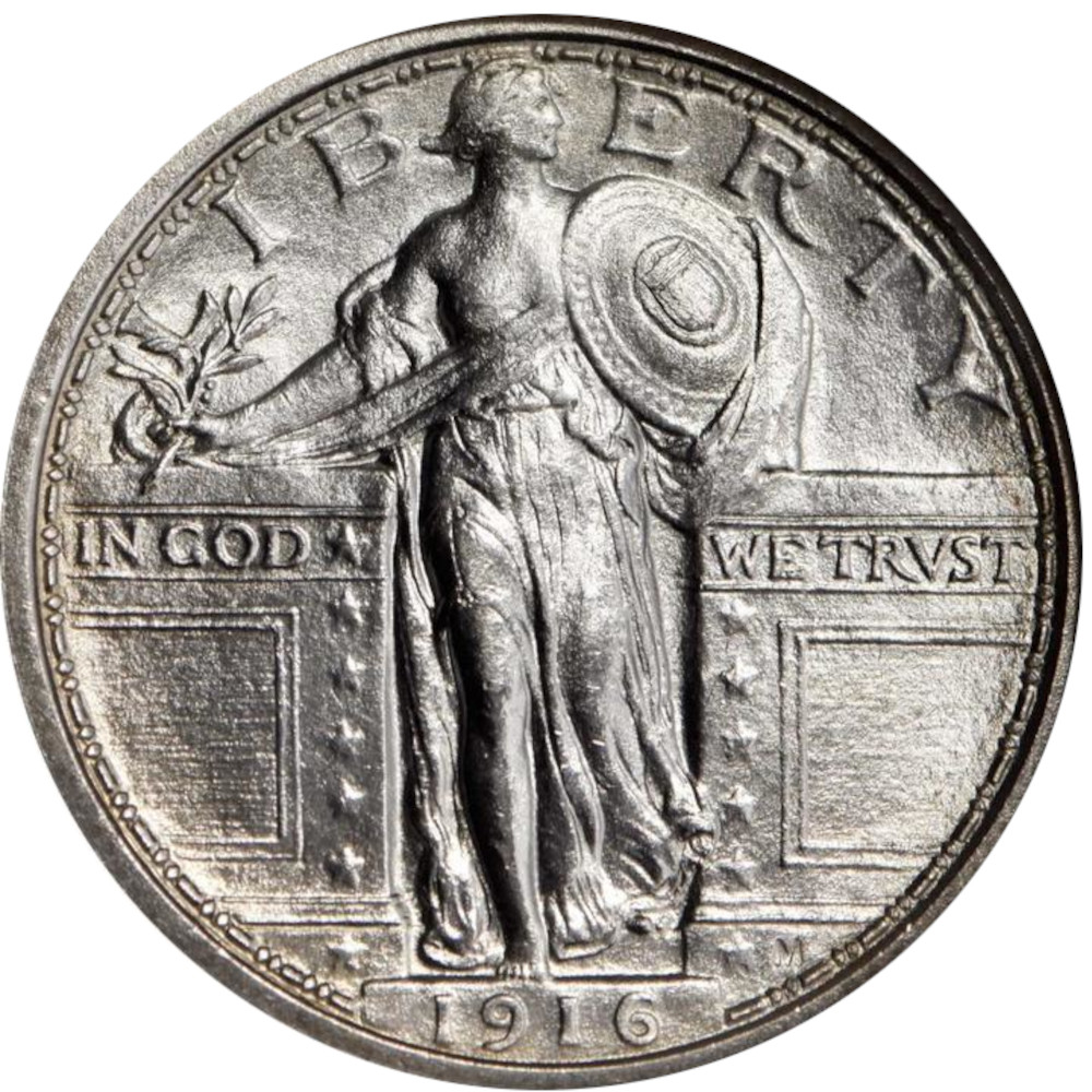 1916 25c Standing Liberty Quarter NGC MS66 Full Head