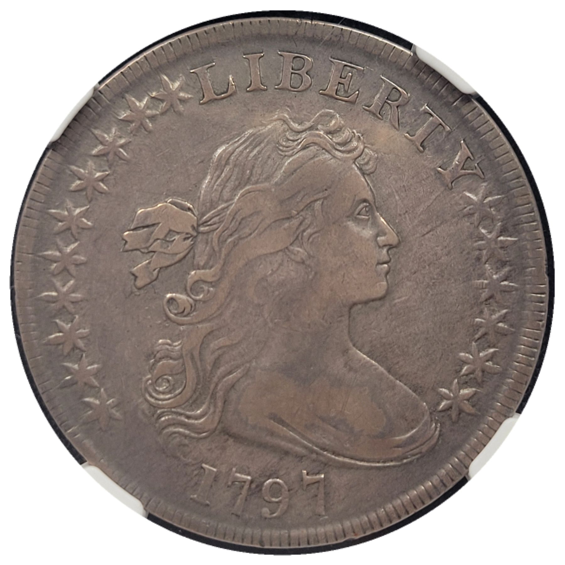 1797 $1 Draped Bust Small Eagle Silver Dollar BB-71 B-3 NGC VF30