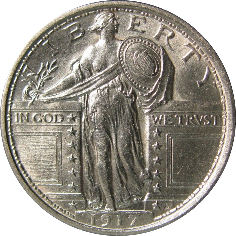 1917 25c Liberty Standing Quarter Type I