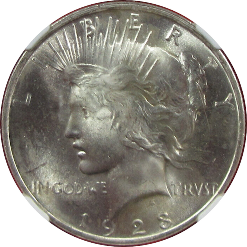 1923 $1 Peace Silver Dollar #7, NGC MS64