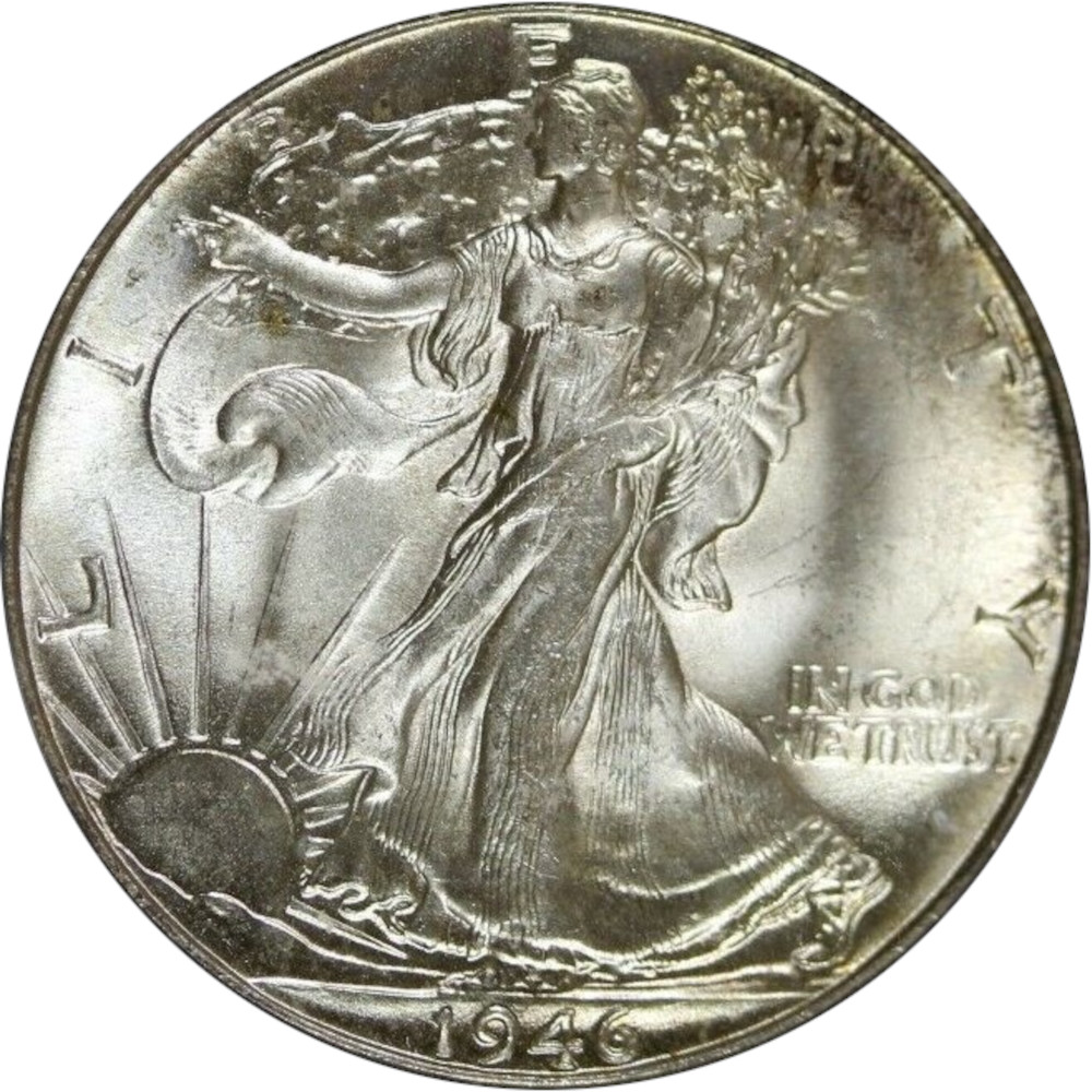 1946 50c Walking Liberty Half Dollar #1, ICG MS66