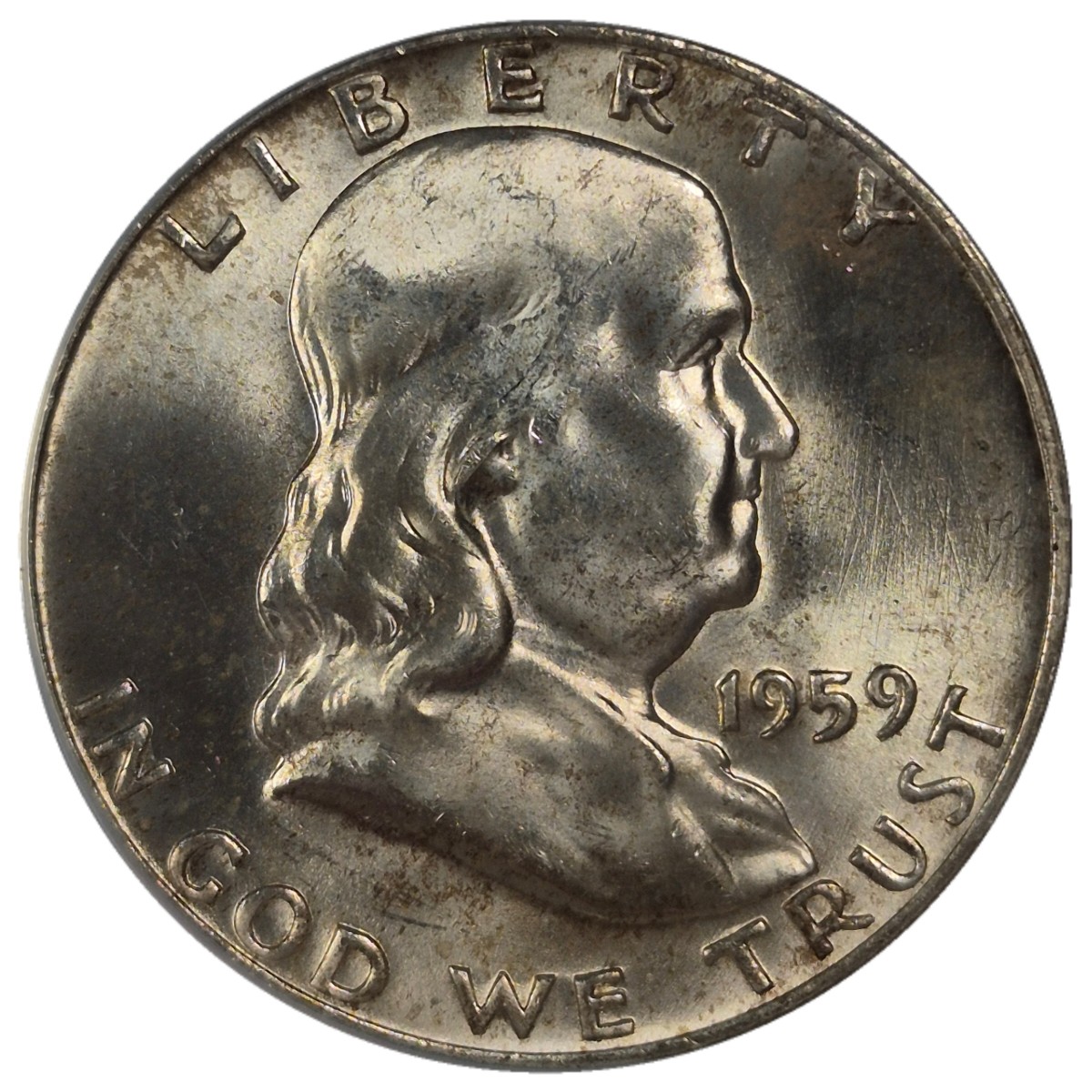 1959-D 50c Franklin Half Dollar #1, ANACS MS65 FBL