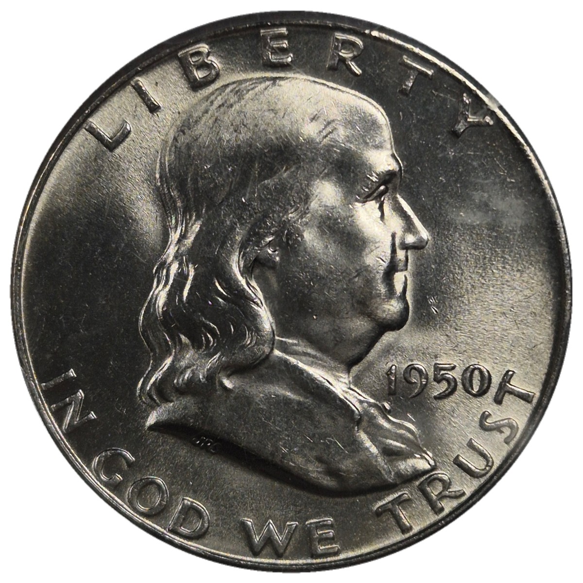 1950-D 50c Franklin Half Dollar #1, PCGS MS63 FBL