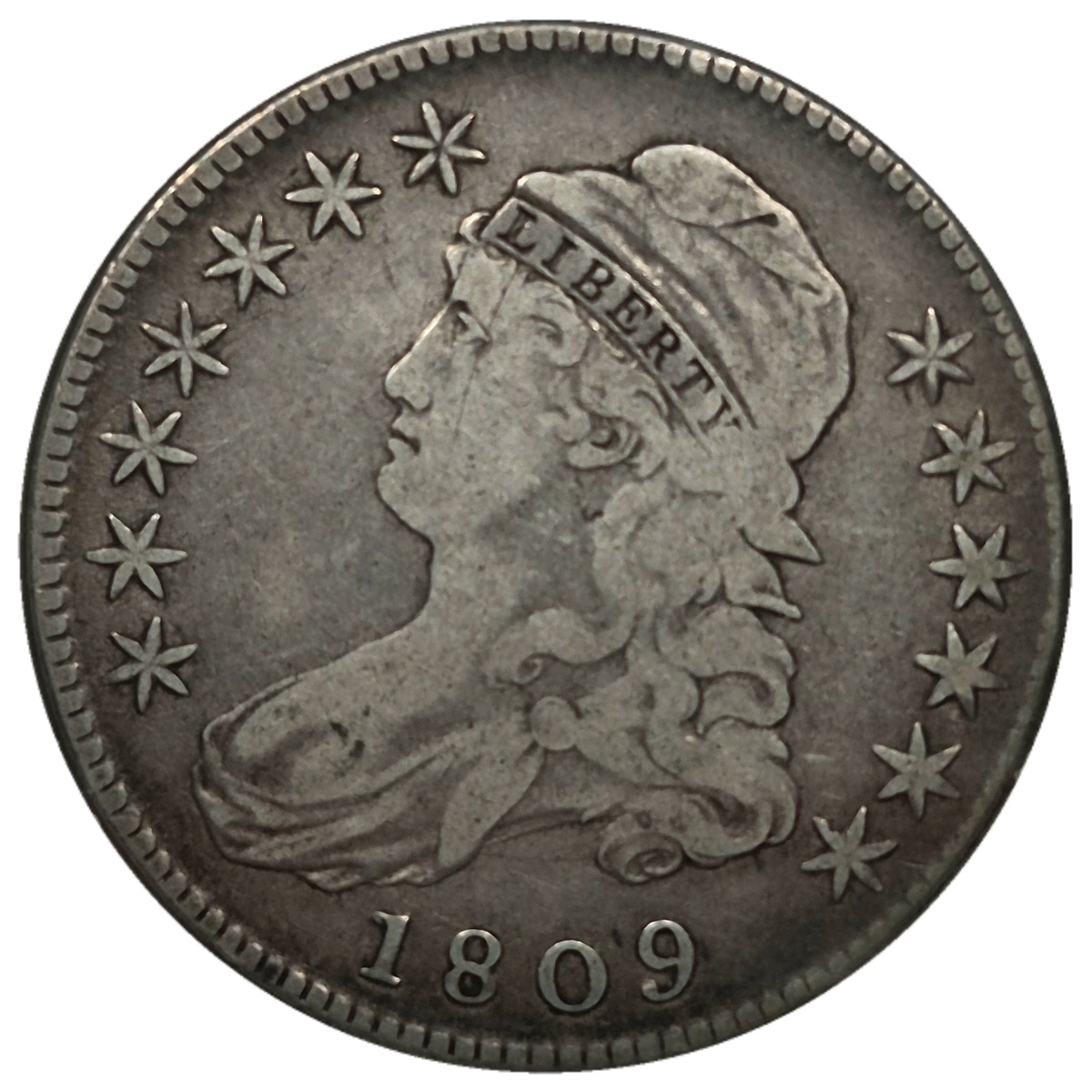 1809 50c Capped Bust Half Dollar #2 Overton-111 R2