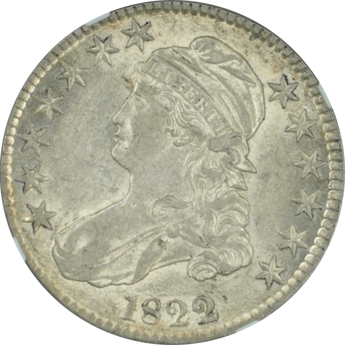 1822 50c Capped Bust Half Dollar #2 Overton-106 R3 NGC AU55