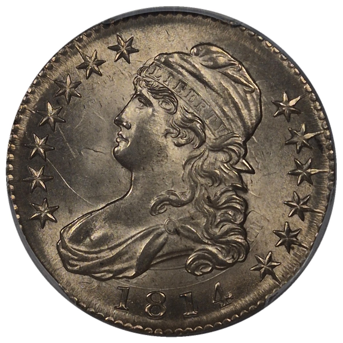 1814 50c Capped Bust Half Dollar #2 Overton-109 R2, PCGS MS63