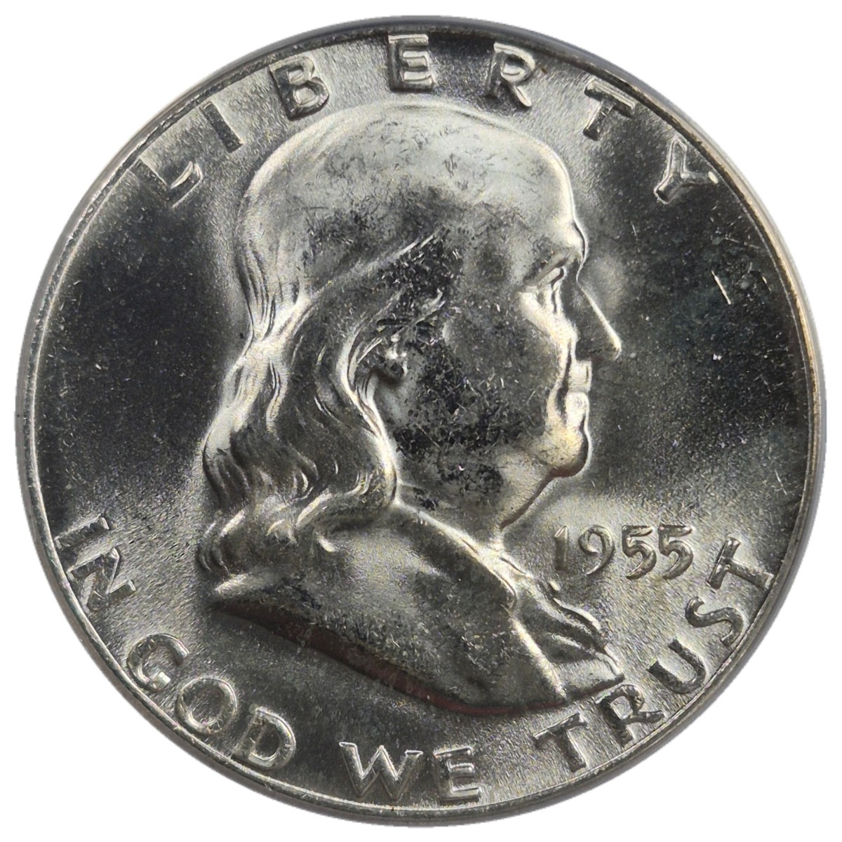 1955 50c Franklin Half Dollar #1, ANACS MS65 FBL