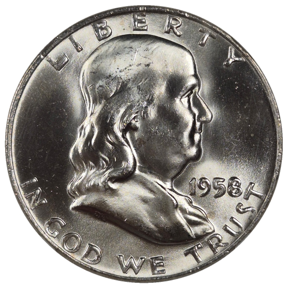 1958-D 50c Franklin Half Dollar #1, NGC MS65 FBL
